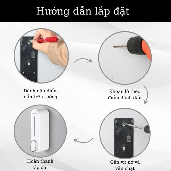 Các thao tác khi lắp đặt bình đựng nước rửa tay treo tường