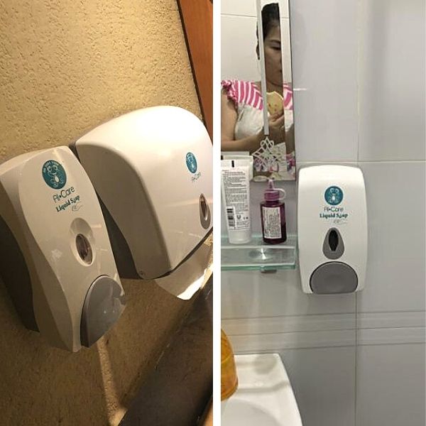 Hình ảnh thực tế của hộp đựng nước rửa tay thông minh