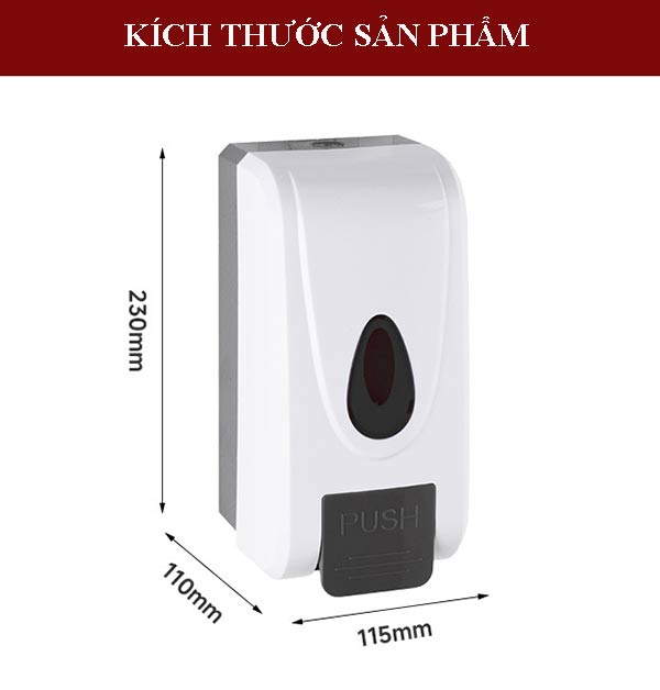 Chi tiết kích thước hộp để nước rửa tay