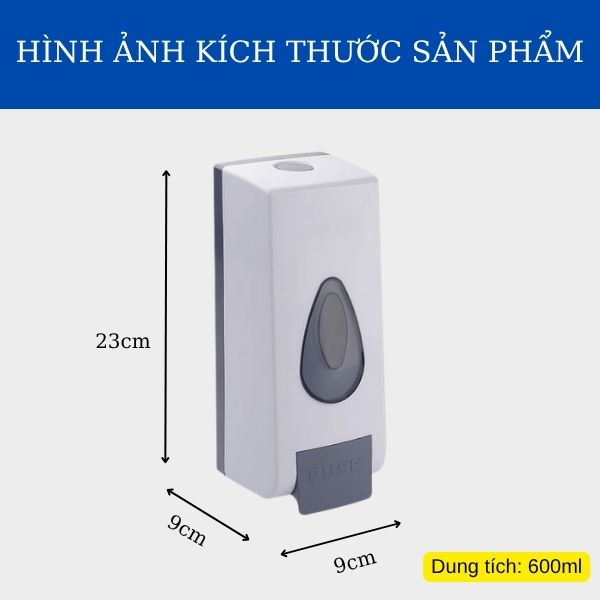 Bình nhựa 600ml đựng nước rửa tay gắn tường