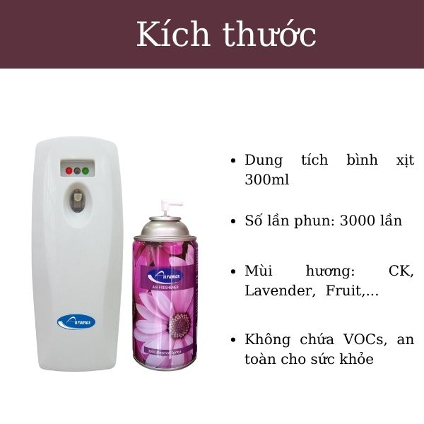 Thông số kỹ thuật bình xịt thơm phòng