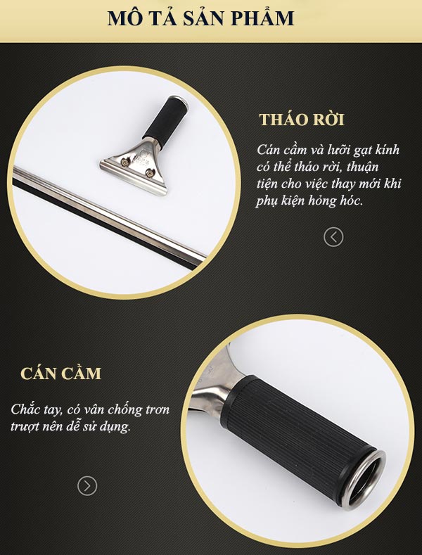 Đặc điểm bộ gạt kính inox dài 35cm