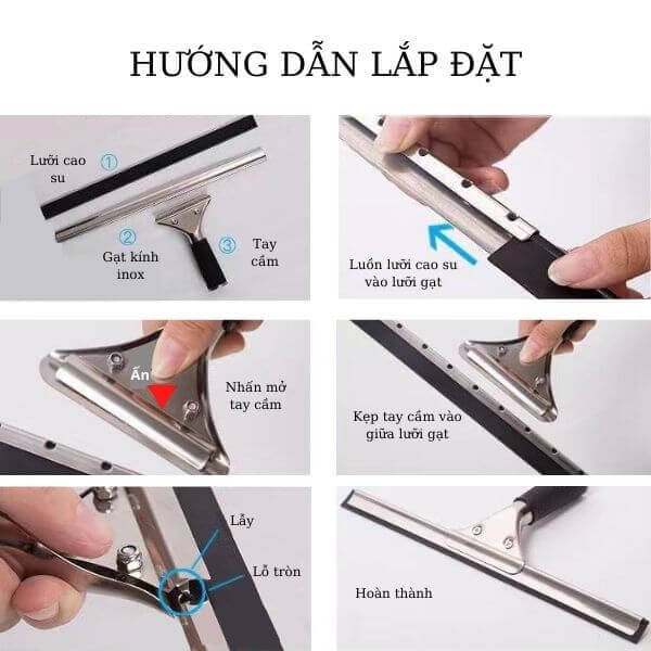 Hướng dẫn lắp ráp cây gạt nước kính 25cm