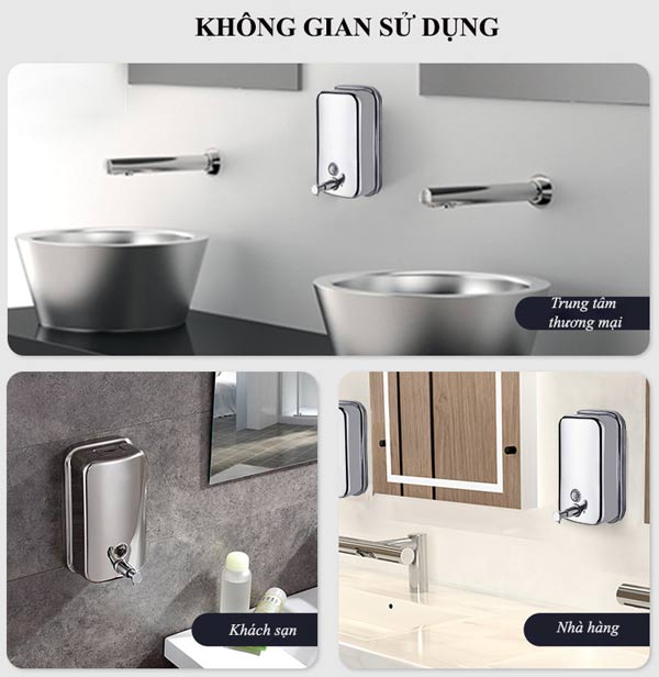 Hộp chứa nước rửa tay inox 800ml