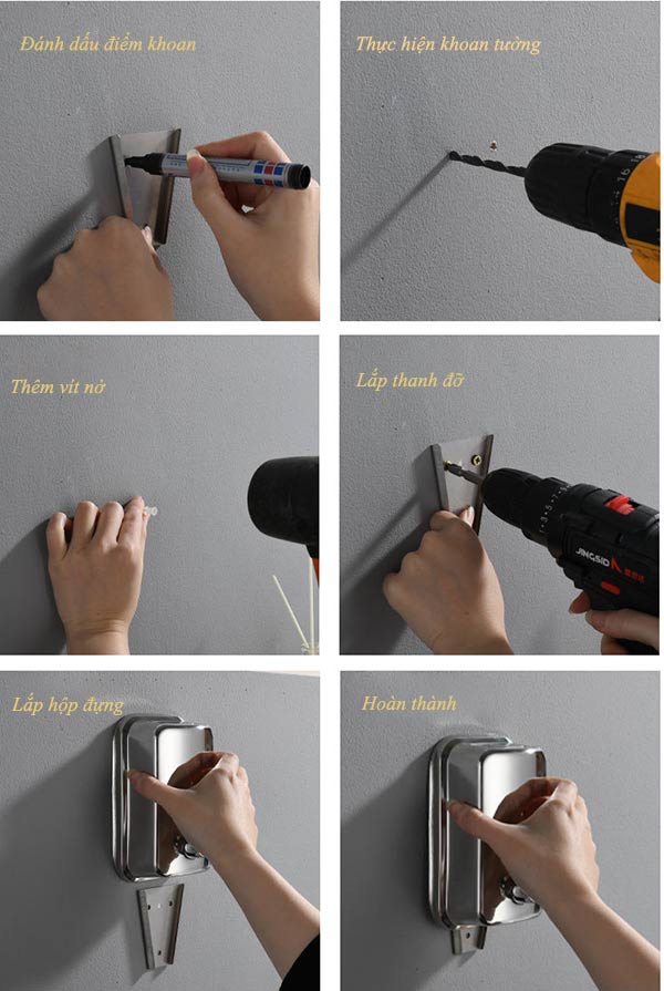 Hộp chứa nước rửa tay inox 800ml