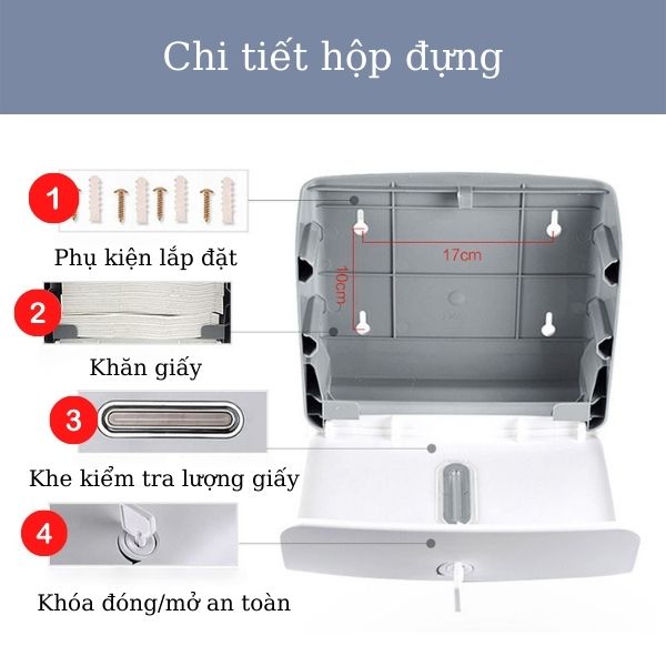 Chi tiết cấu tạo hộp giấy lau tay đa năng cao cấp