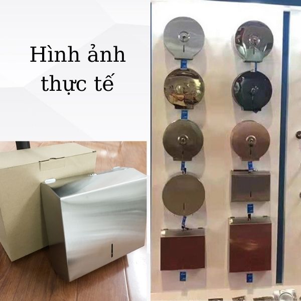 Hình ảnh thực tế hộp đựng giấy lau tay inox