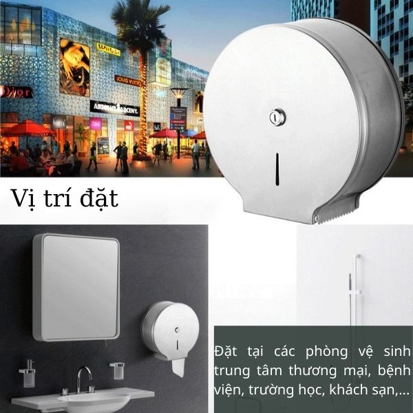Hộp inox đựng giấy vệ sinh được sử dụng tại khách sạn, nhà hàng,...