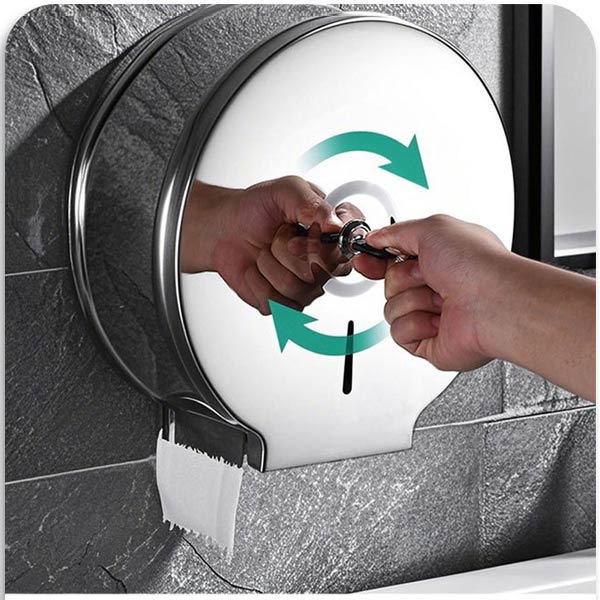 Khóa an toàn của hộp đựng giấy vệ sinh inox 304 cao cấp