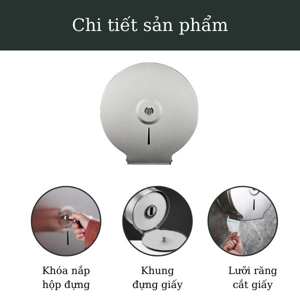 Chi tiết sản phẩm hộp inox đựng giấy vệ sinh