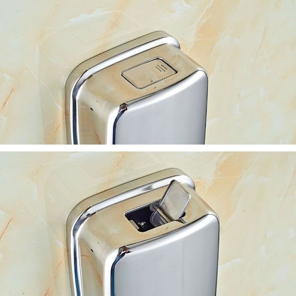 Hình ảnh thực tế hộp đựng nước rửa tay inox