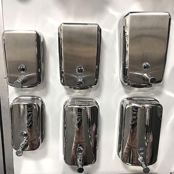 Hình ảnh thực tế hộp đựng nước rửa tay inox