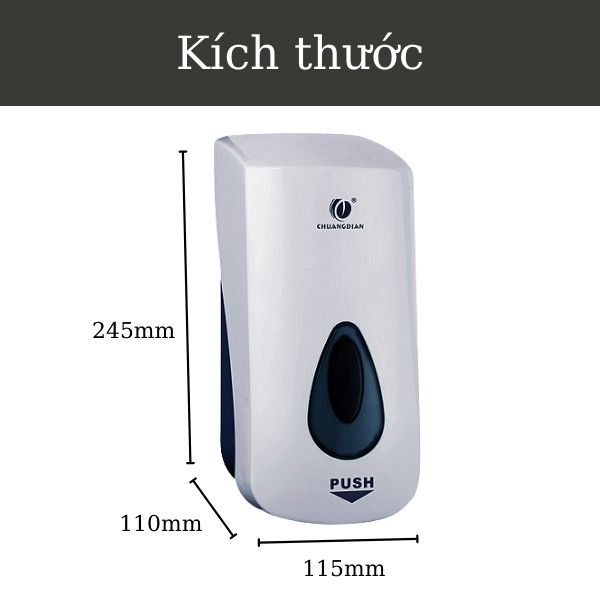 Chi tiết kích thước hộp đựng nước rửa tay chuyên dụng