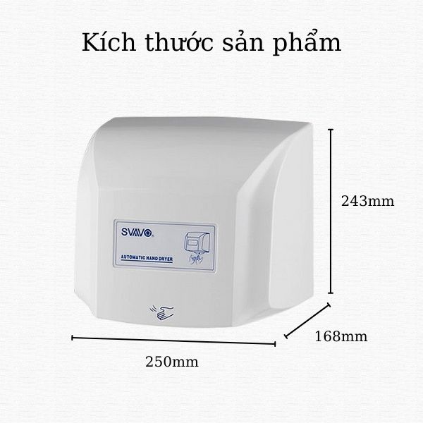 Chi tiết kích thước máy sấy khô tay nhập khẩu