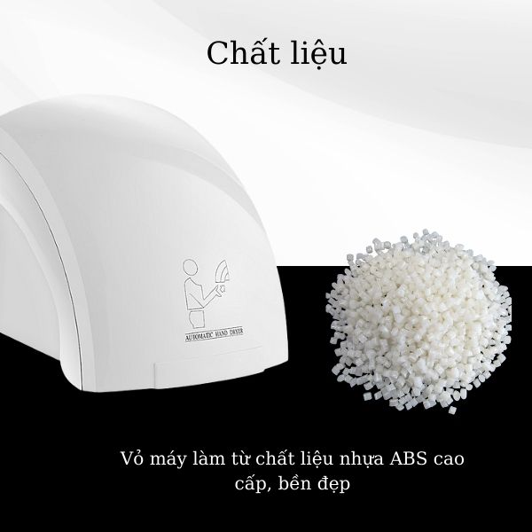 Máy sấy tay được làm từ chất liệu nhựa ABS cao cấp