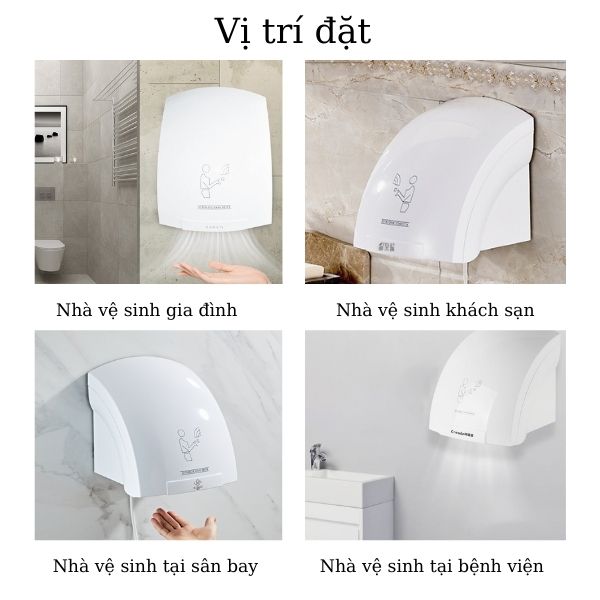 Vị trí đặt máy sấy tay cảm ứng tự động