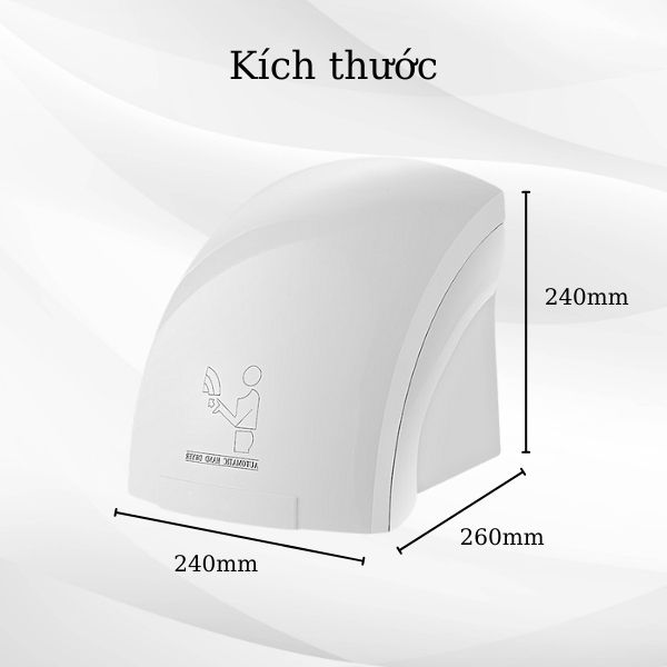 Kích thước máy hơ tay tự động siêu tốc