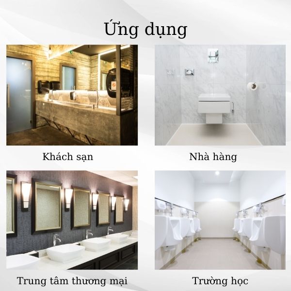 Máy sấy khô tay tự động dùng cho nhà vệ sinh tại khách sạn, nhà hàng, sân bay,...