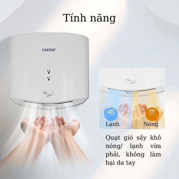 Tính năng sấy khô nóng/ lạnh tiện lợi, không hại da tay