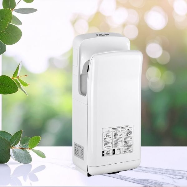 Máy sấy tay cảm ứng tự động cửa trên thương hiệu Poliva