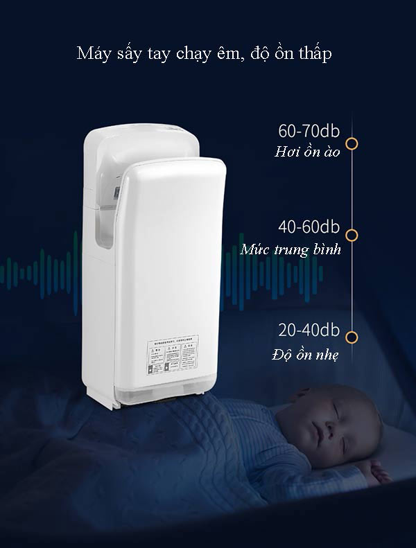 Máy sấy khô tay có độ ồn thấp