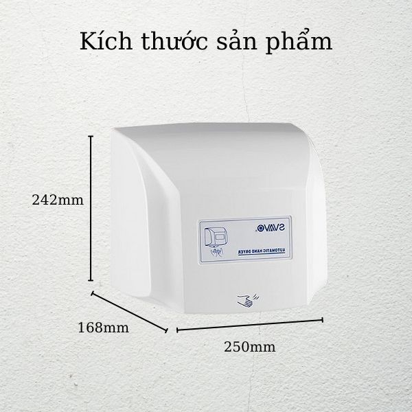 Chi tiết kích thước máy sấy khô tay