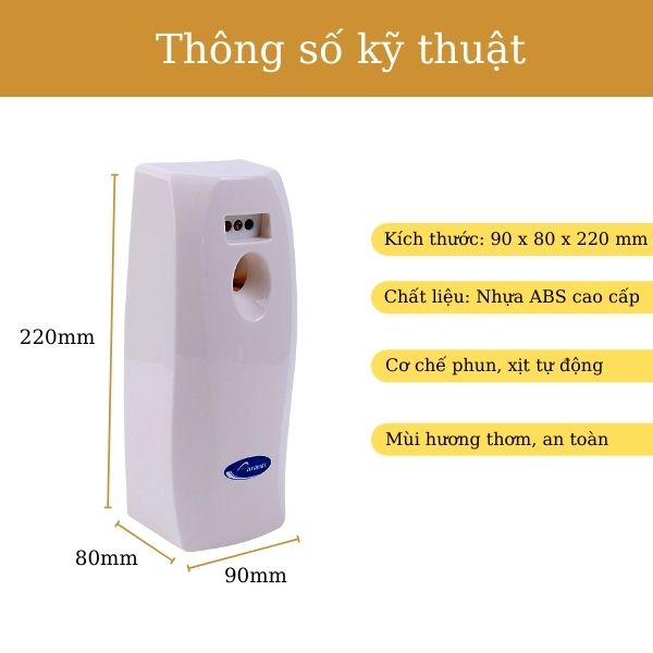 Thông số kỹ thuật của máy xịt thơm phòng nhập khẩu