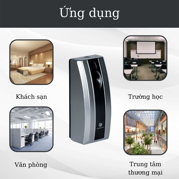 Ứng dụng tại các địa điểm khách sạn, văn phòng,...của máy xịt thơm tự động