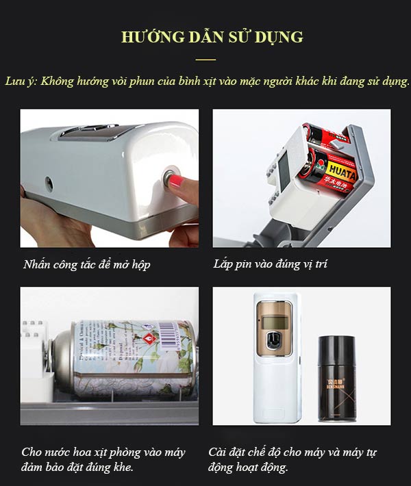 Chi tiết hướng dẫn lắp đặt, sử dụng máy xịt thơm
