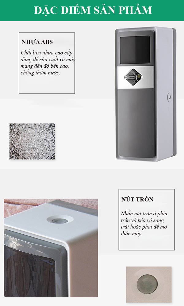 Khám phá các đặc điểm của máy xịt thơm nhà vệ sinh