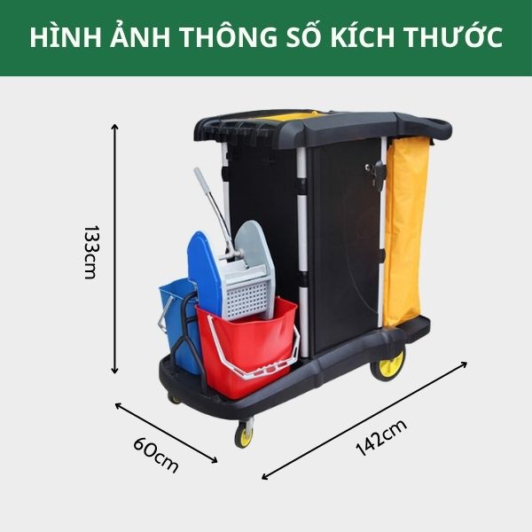 Xe đẩy đồ làm vệ sinh chuyên dụng