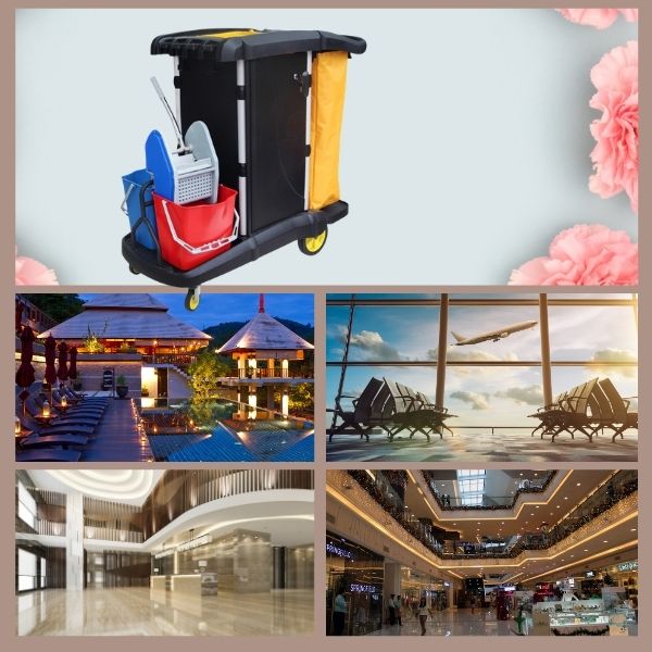 Xe đẩy đồ làm vệ sinh chuyên dụng