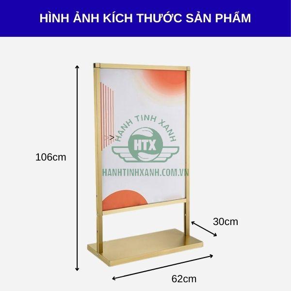 Chi tiết kích thước Standee khung inox