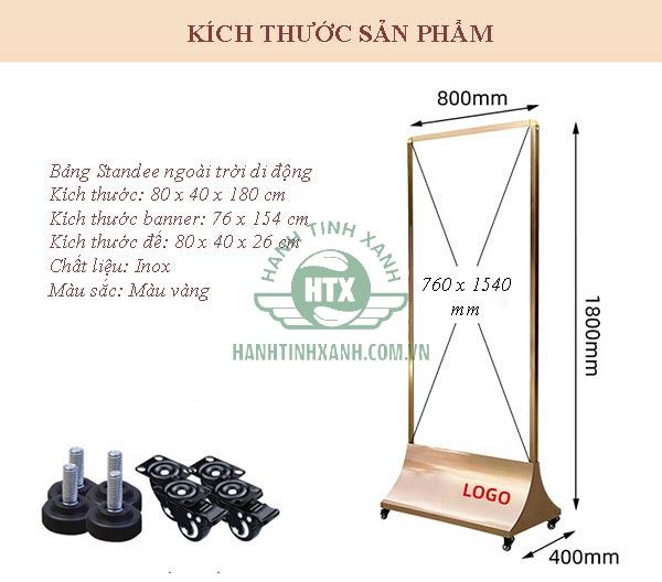 Chi tiết kích thước bảng standee để bạn tham khảo