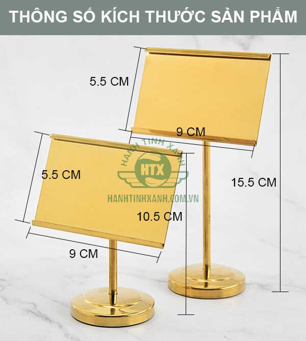 Kích thước bảng tên để bàn inox có chân