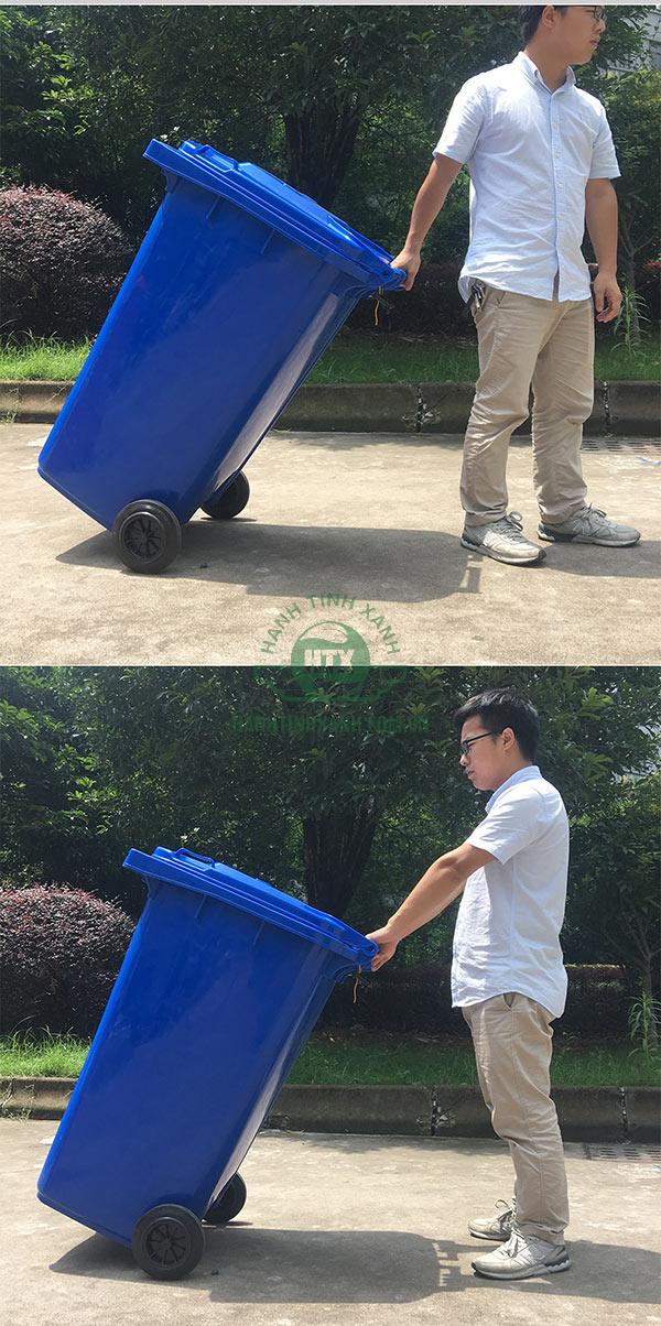 Thay mới phụ kiện bánh xe cho thùng rác nhựa 240 lít để tiếp tục sử dụng