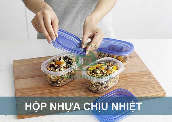 Bát, hộp đựng thực phẩm từ nhựa chịu nhiệt có thể dùng quay trong lò vi sóng