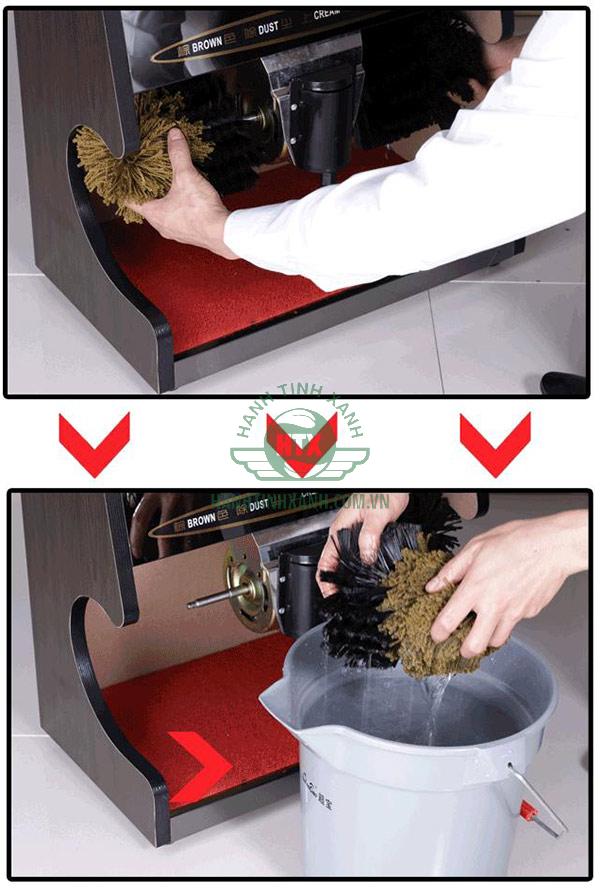 Vệ sinh và làm sạch chổi máy đánh giày