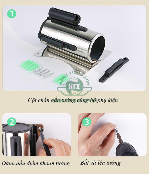 Hướng dẫn lắp đặt cột chắn gắn tường