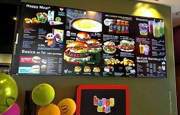 Bảng menu in kết hợp đèn led