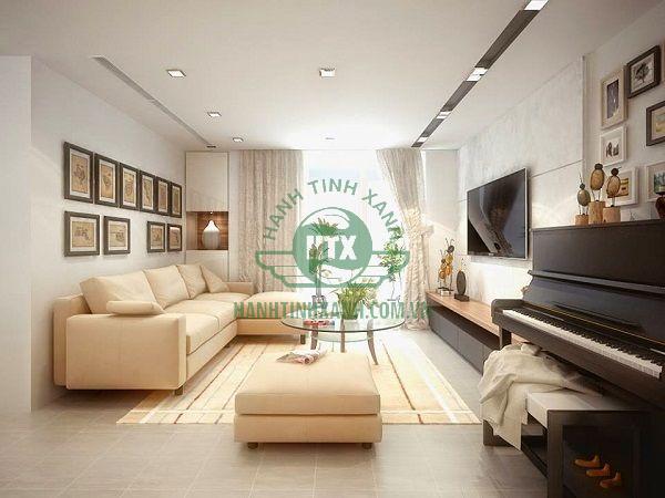 Tone màu ấm áp cho phòng khách gia đình