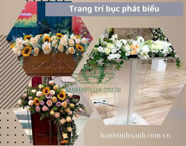 Trang trí bục đứng phát biểu hội nghị để đẹp và sang trọng hơn