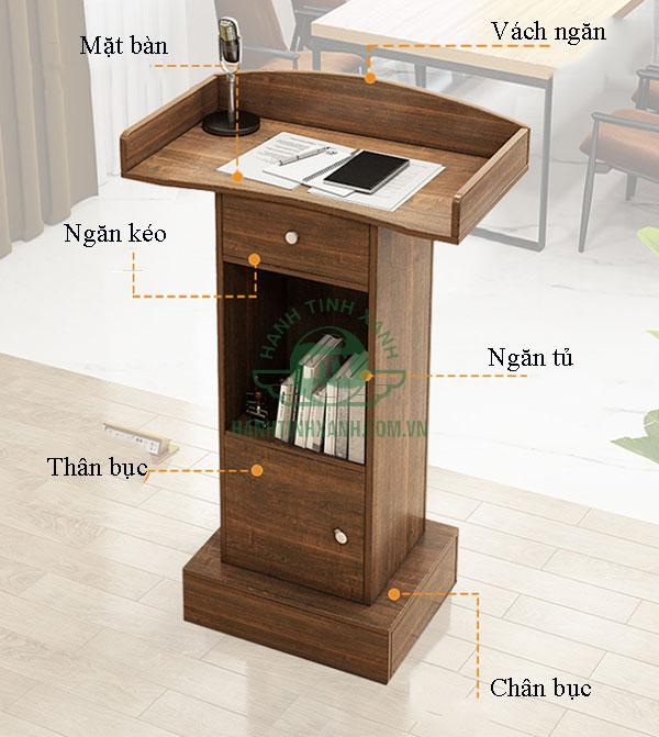 Các bộ phận chính cấu thành bục phát biểu hội nghị đơn giản