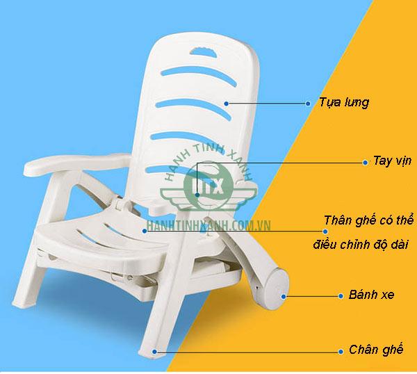 Chi tiết cấu tạo ghế hồ bơi xếp gọn