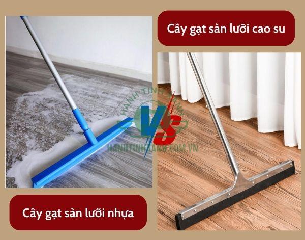 So sánh nhanh cây gạt nước sàn nhà lưỡi nhựa và lưỡi cao su