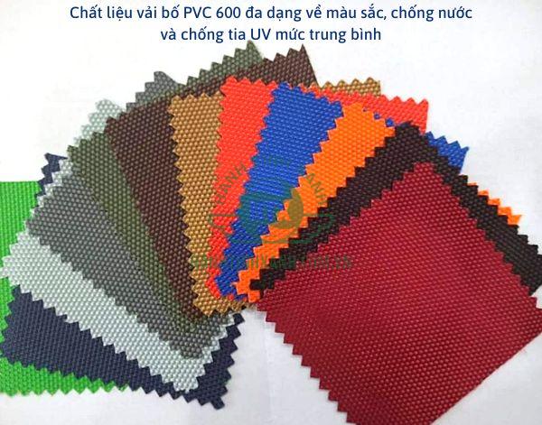 Chất liệu vải bố PVC 600 đa dạng về màu sắc