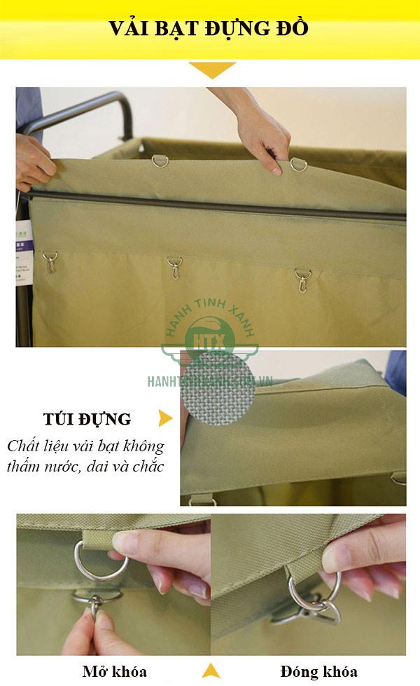 Túi vải bạt dễ tháo lắp, vệ sinh nhưng nhanh hỏng