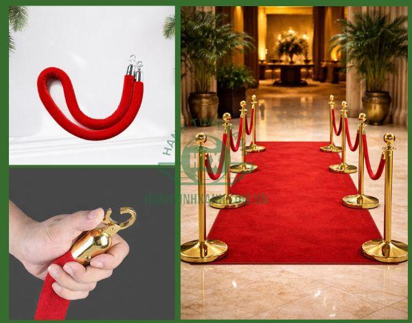 Cột chắn dây nhung đỏ được sử dụng phổ biến nhất