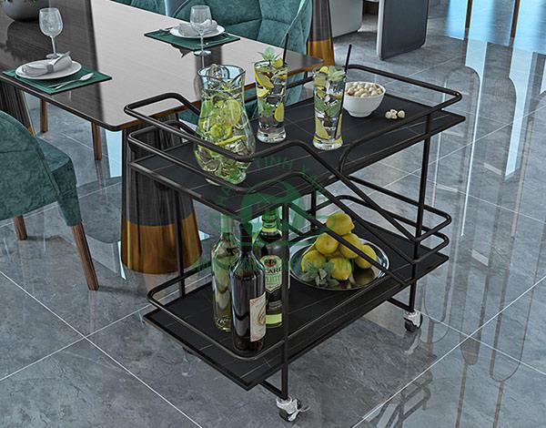 Chân dung xe đẩy rượu bằng thép phun sơn