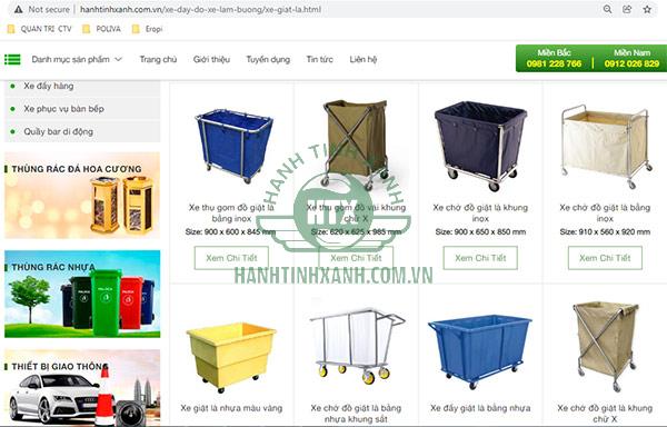 Website bán xe giặt là của Hành Tinh Xanh